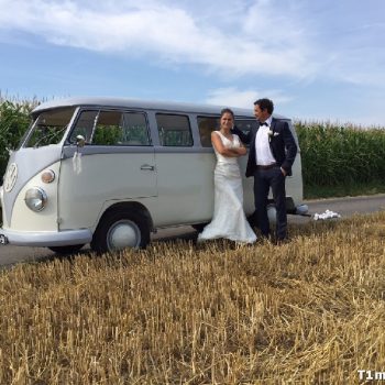 Hochzeitsbulli mieten Volkswagen T1 Weiss hell Grau in Nordhorn