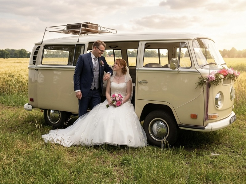 Hochzeitsbulli T2a Beige mieten VW Bus Hochzeit NRW