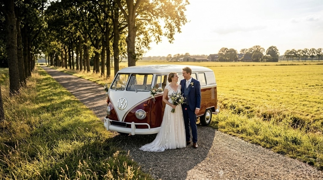Hochzeitsbulli T1 rot mieten VW Bus Hochzeit Niedersachsen